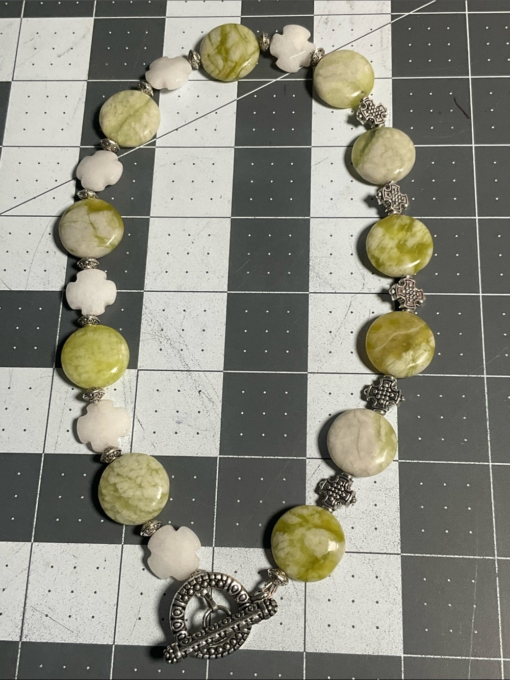 Asymetrical Stone & Silver Necklace